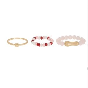 🌟5 for $25🌟 Semi-Precious Stone & Seed Bead Rings - Set of 3 - Size 8
